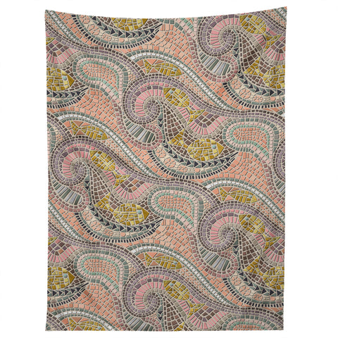 Sharon Turner mosaic fish pastel Tapestry