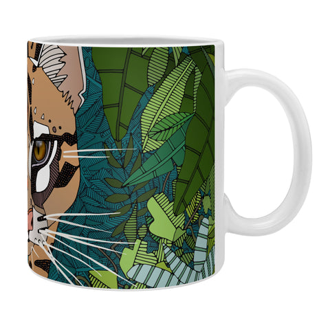 Sharon Turner ocelot jungle teal Coffee Mug