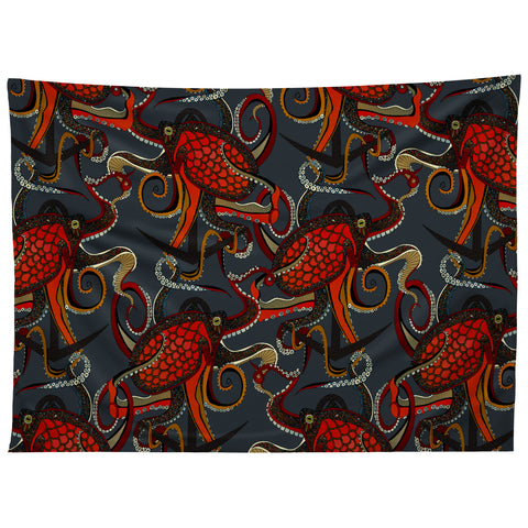 Sharon Turner octopus ink gunmetal Tapestry