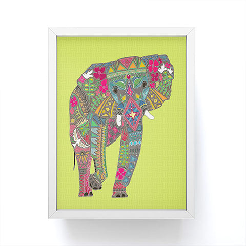 Sharon Turner Painted Elephant Chartreuse Framed Mini Art Print