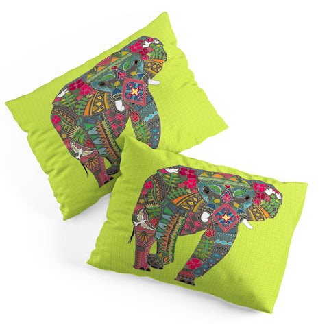 Sharon Turner Painted Elephant Chartreuse Pillow Shams