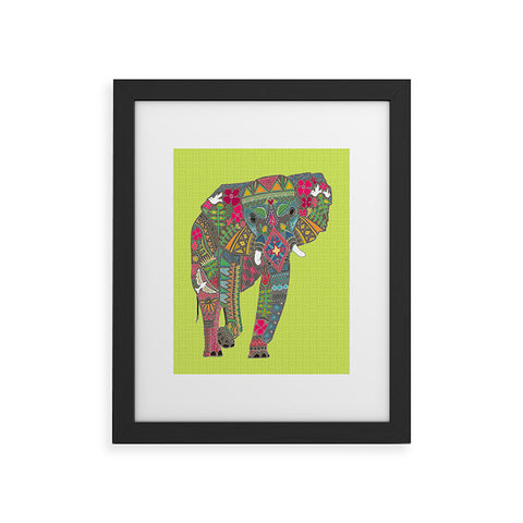 Sharon Turner Painted Elephant Chartreuse Framed Art Print