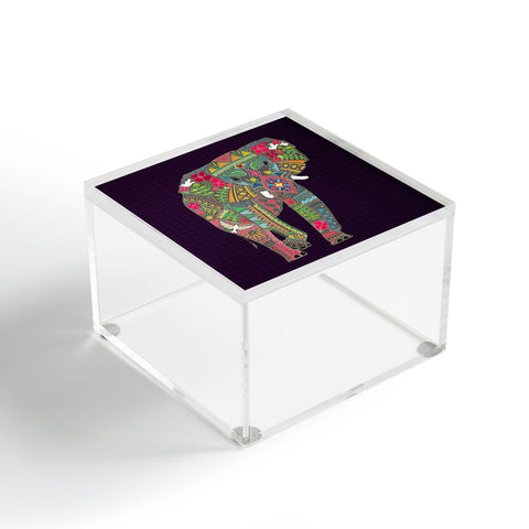 Sharon Turner Painted Elephant Purple Acrylic Box