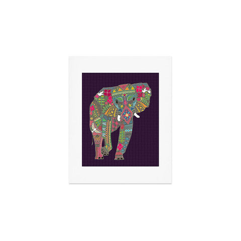 Sharon Turner Painted Elephant Purple Art Print
