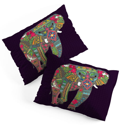 Sharon Turner Painted Elephant Purple Pillow Shams