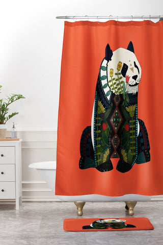Sharon Turner panda Shower Curtain And Mat