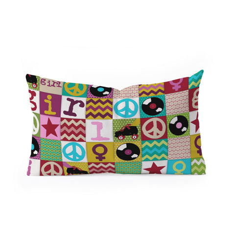 Sharon Turner Patch Girl Oblong Throw Pillow