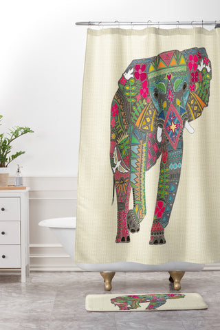 Sharon Turner Peace Elephant Shower Curtain And Mat