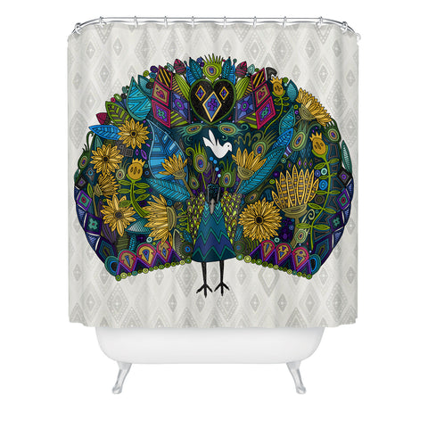 Sharon Turner Peacock Garden Shower Curtain
