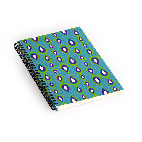Sharon Turner Peacock Mod Drops Spiral Notebook