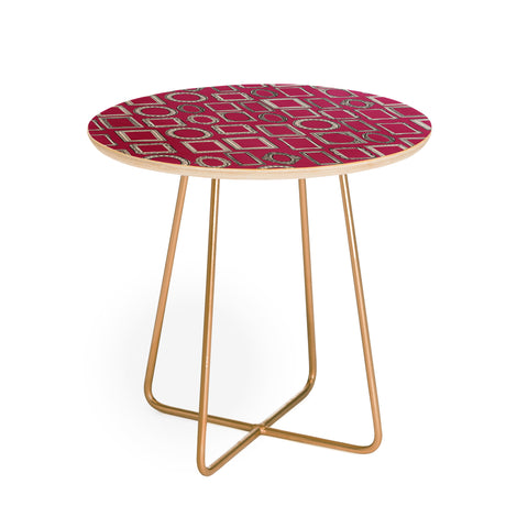 Sharon Turner picture frames fuchsia Round Side Table
