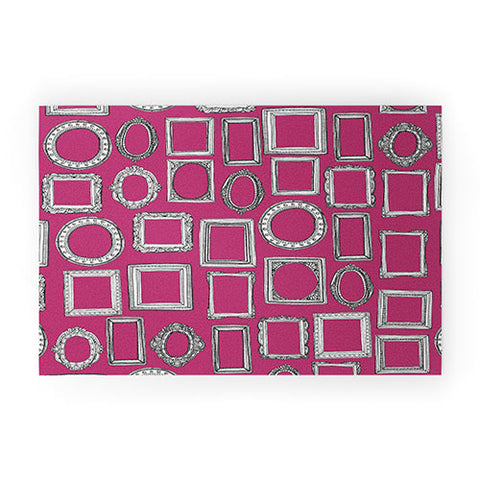 Sharon Turner picture frames fuchsia Welcome Mat