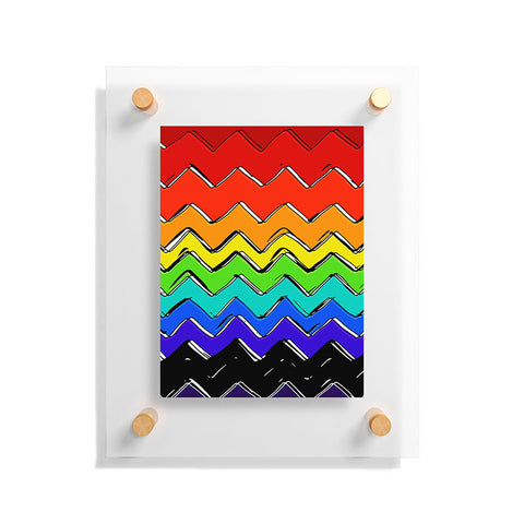 Sharon Turner Rainbow Chevron Floating Acrylic Print