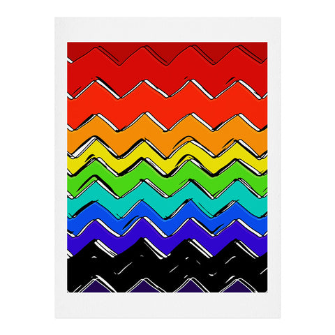 Sharon Turner Rainbow Chevron Art Print