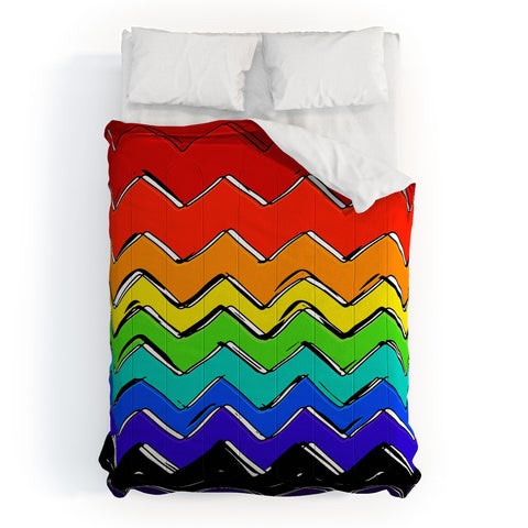 Sharon Turner Rainbow Chevron Comforter