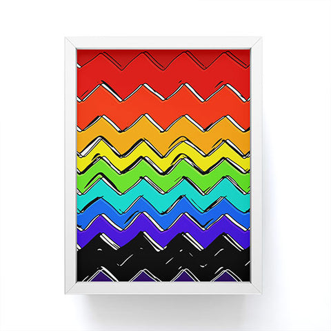 Sharon Turner Rainbow Chevron Framed Mini Art Print
