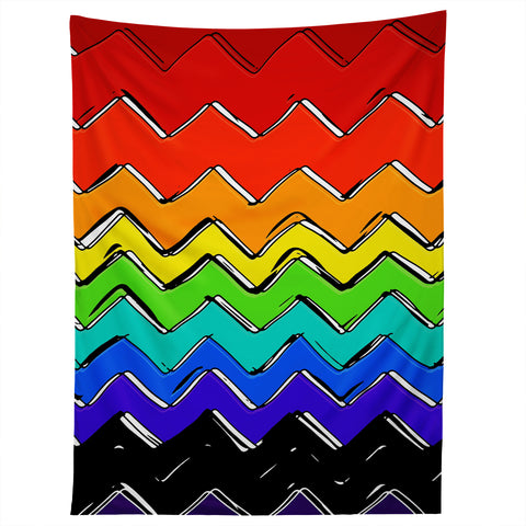 Sharon Turner Rainbow Chevron Tapestry