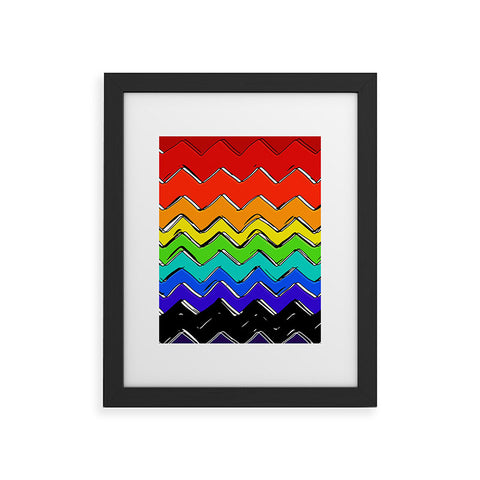 Sharon Turner Rainbow Chevron Framed Art Print