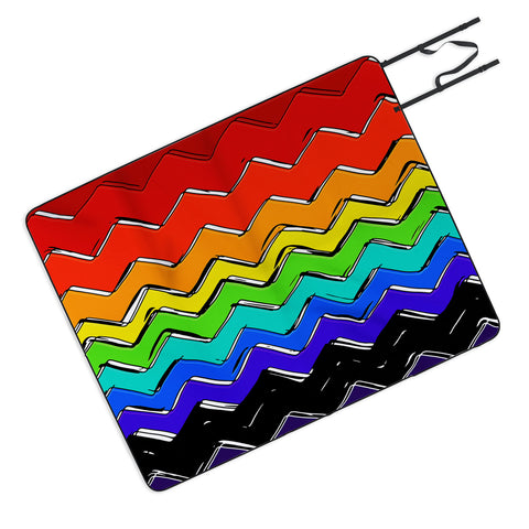 Sharon Turner Rainbow Chevron Picnic Blanket