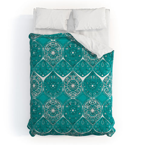 Sharon Turner Saffreya Turquoise Comforter