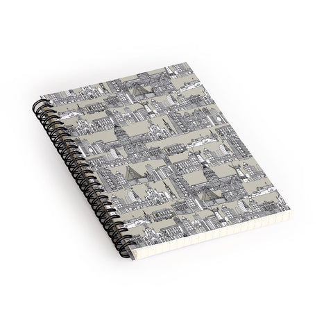 Sharon Turner San Francisco Linen Spiral Notebook