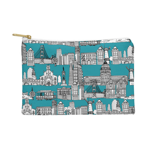 Sharon Turner San Francisco Teal Pouch
