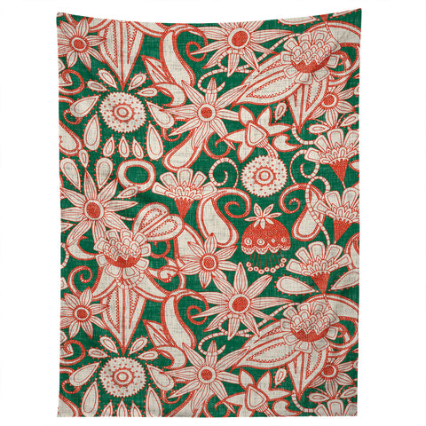 Sharon Turner sarilmak green orange Tapestry