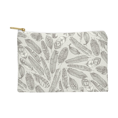 Sharon Turner scattered feathers natural Pouch