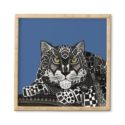 Sharon Turner snow leopard blue Framed Wall Art