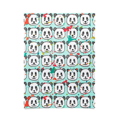 Sharon Turner splatter pop panda cookies mint Poster
