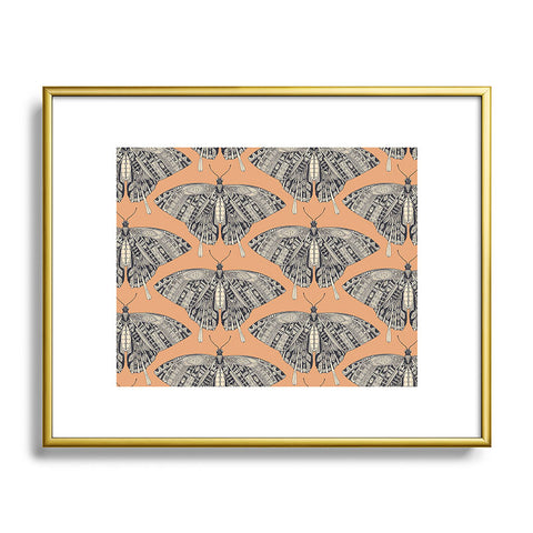 Sharon Turner swallowtail butterfly peach basalt Metal Framed Art Print
