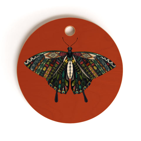 Sharon Turner swallowtail butterfly terracotta Cutting Board Round