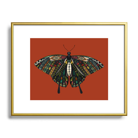 Sharon Turner swallowtail butterfly terracotta Metal Framed Art Print