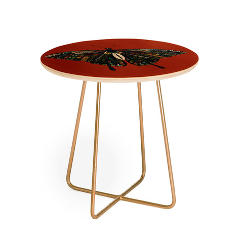 Sharon Turner swallowtail butterfly terracotta Round Side Table