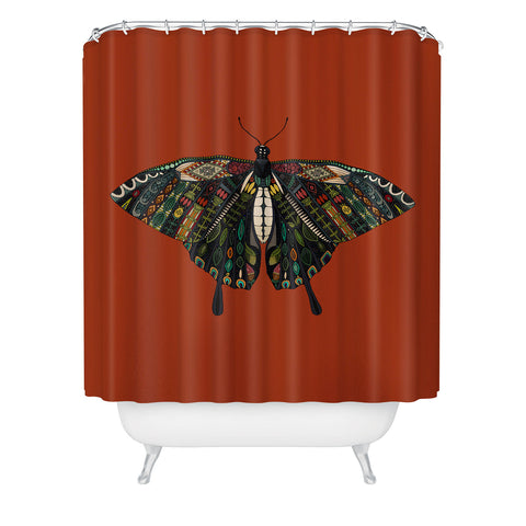 Sharon Turner swallowtail butterfly terracotta Shower Curtain