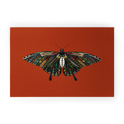 Sharon Turner swallowtail butterfly terracotta Welcome Mat
