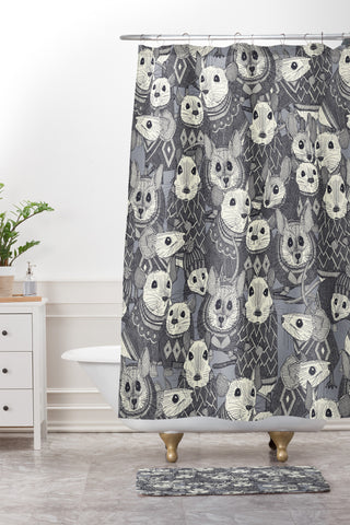 Sharon Turner sweater mice Shower Curtain And Mat