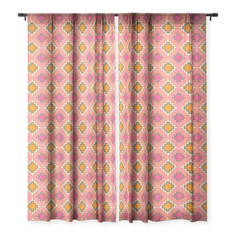 Sharon Turner Tangerine Kilim Sheer Window Curtain