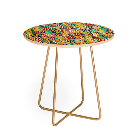 Sharon Turner Tangerine Triangles Round Side Table