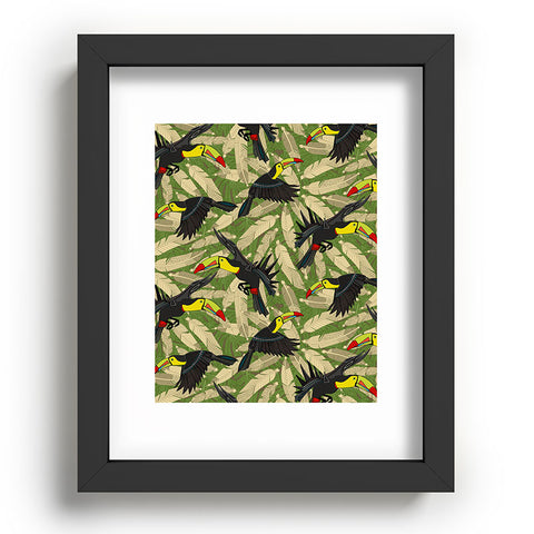 Sharon Turner toucan feather jungle Recessed Framing Rectangle