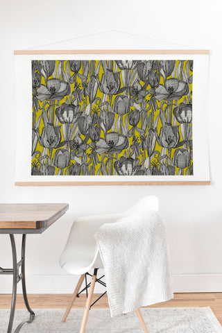 Sharon Turner tulip decay chartreuse Art Print And Hanger