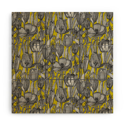 Sharon Turner tulip decay chartreuse Wood Wall Mural