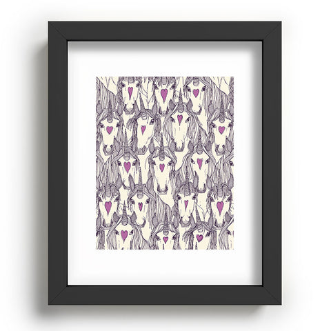 Sharon Turner unicorn love purple Recessed Framing Rectangle