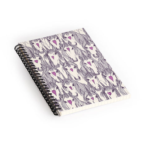 Sharon Turner unicorn love purple Spiral Notebook