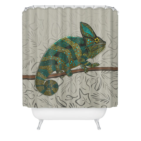 Sharon Turner veiled chameleon stone Shower Curtain