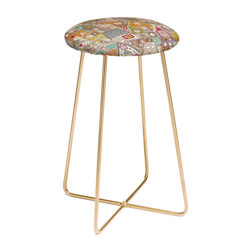 Sharon Turner vintage gingerbread town Counter Stool