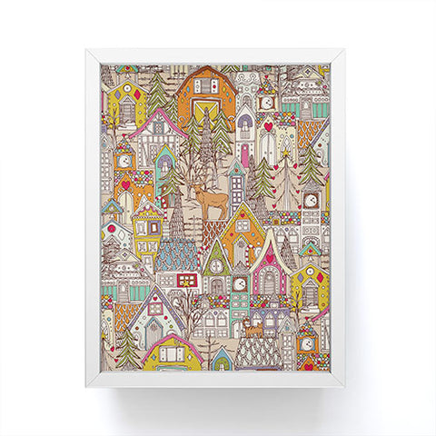 Sharon Turner vintage gingerbread town Framed Mini Art Print