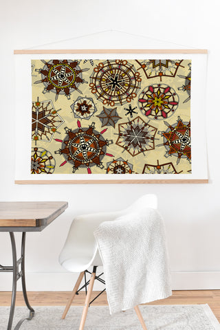 Sharon Turner vintage mandala snowflakes Art Print And Hanger