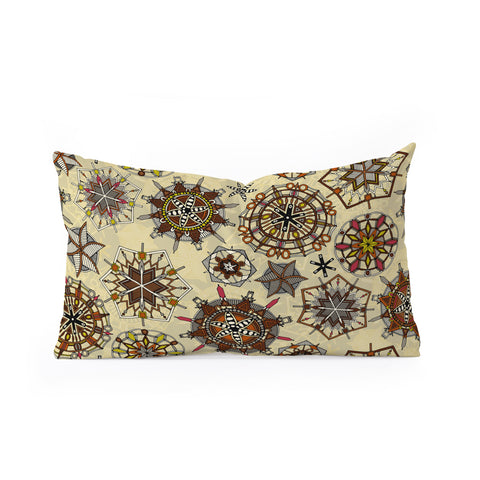 Sharon Turner vintage mandala snowflakes Oblong Throw Pillow
