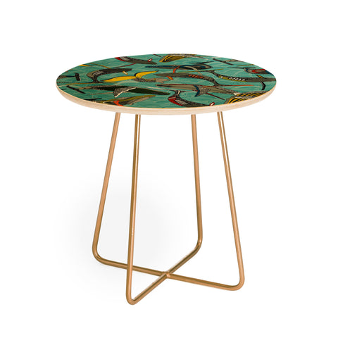 Sharon Turner whales and waves Round Side Table